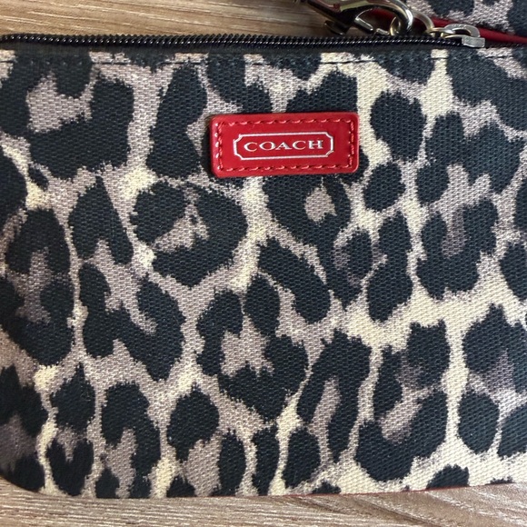 Coach Leopard Print Clutch with Red Accents Set Of 2 - Picture 3 of 12